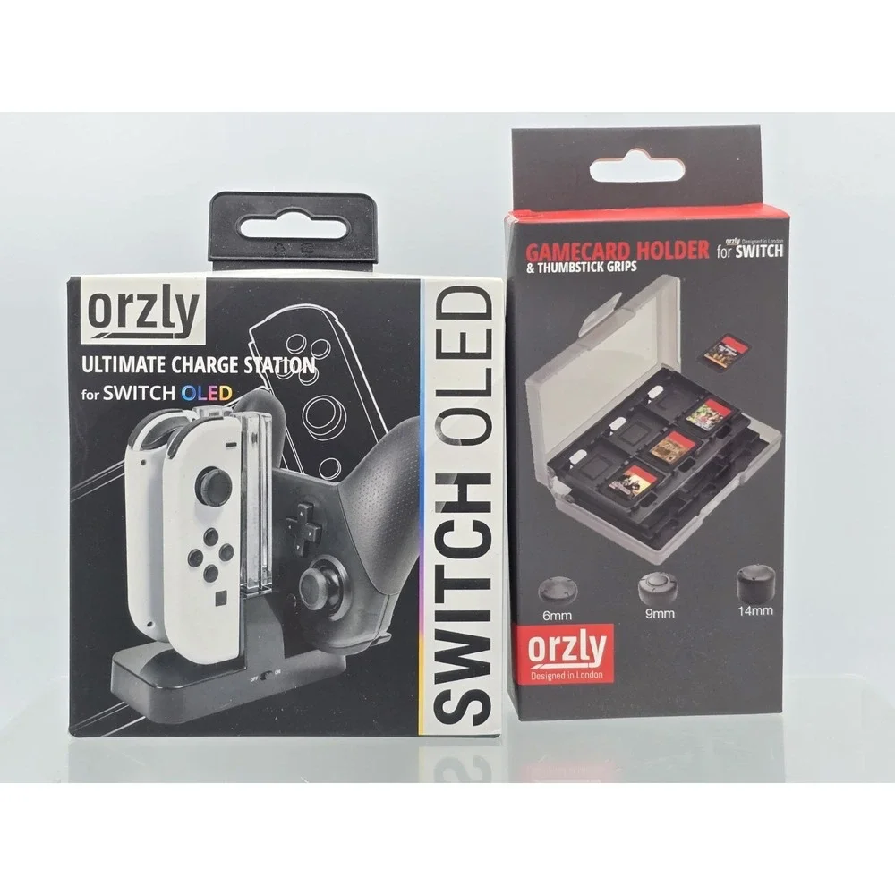 Orzly Ultimate Charging Station For Switch Oled & GAMECARD holder‎ Bundle New